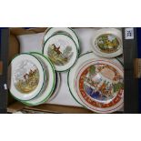 A collection of Wedgwood and Spode plates: Spode Hunting plates,