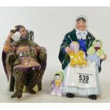 Royal Doulton character figures: Royal Doulton figures The Rag Doll Seller HN2944 and The Foaming