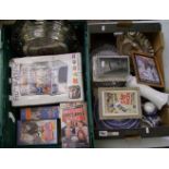 A large collection of mixed items to include Vintage set of hub caps: boxed James Bond car,