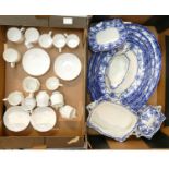 A mixed collection of items to include: early 20th century Princess China blue & white decorated