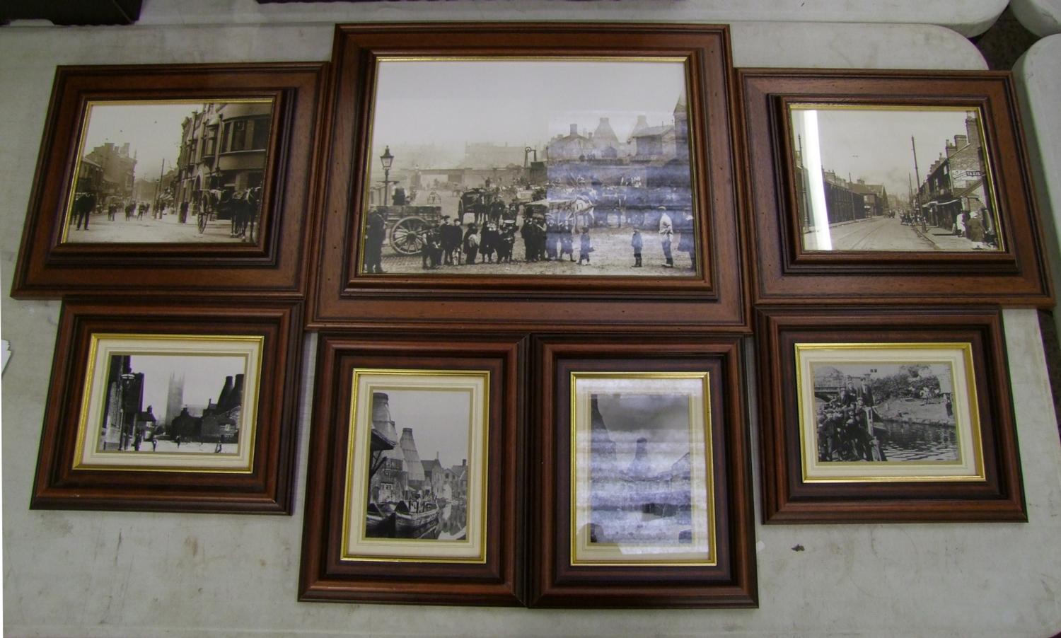 A set of 7 nicely framed photographic prints: depicting local street/industrial scenes (7).