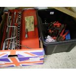 A large mixed collection of hand tools: including Britool socket set, screwdrivers etc (2).