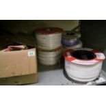 A quantity of reels of cables/wire.