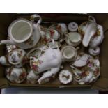 Royal Albert Old Country Roses pattern coffee and tea ware: including teapot and stand, coffee
