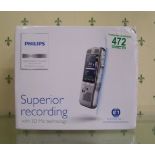 Phillips digital dictation recorder: with 3D mic and Pro software.