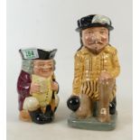 Royal Doulton Sir Francis Drake Toby Jug: D6660 together with the Jolly Toby (2)