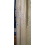 2 cream roller blinds: 2588mm x 1780mm and 1372mm x 1930mm.