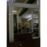 A white acrylic framed beval edged modern mirror: 120 x 80