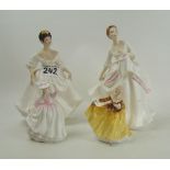 Royal Doulton Lady figures: Carol HN2961, Angela HN2389,Kirsty HN3743 and Buttercup HN3908(4)