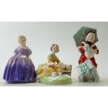 Royal Doulton Lady figures: Miss Moffett, Marie & seconds figures Picnic (3)