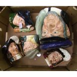 Royal Doulton character jugs: large Capt Arahab D6500, small the gardener D6634, Tam O Shanter