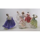 Royal Doulton lady figures including: Elaine HN2791, Sharon HN3603, Buttercup HN2309, Stephanie