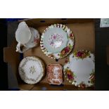 A collection of Royal Crown Derby items to include: Tourane pin dishes x 4, Red Aves rectangular