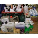A large quantity of engine coolant: screen wash, engine oil and auto motive cleaners etc.