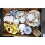 A mixed collection of items to include Wedgwood jasper ware trinklet box: pin dishes, Beswick