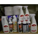 A quantity of cleaning products: including furniture polish, stainless steel cleaner, descaler etc.