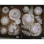 A mixed collection of tea ware: to include 38 pieces of Royal Standard pink and golg, together