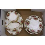 Royal Albert Old Country Roses dinner ware: to include 6 dinner plates, 6 side plates, 6 bowls,