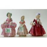 Royal Doulton lady figures Lavina HN1955, Tootles & Bo Peep(3)