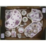 A good collection of HAmmersley Victorian Violets to in clude: shaped trays, miniture tea set plus