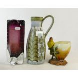 Glyn Colledge Denby tall jug: Glyn Colledge Denby pottery tall jug, signed to base, together with