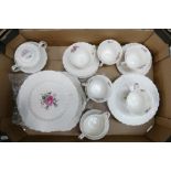 A collection of Copeland Spode Billingsley Rose tea and dinnerware to include: 6 dinner plates, 6