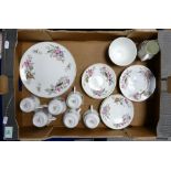 A Wedgwood Sandon part tea set: to include 6 cups, saucers, side plates, milk jug, sugar bowl and