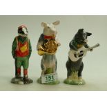 Beswick Pig Figures: Thomas & Benjamin together with limited edition Hiker Badger(3)