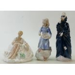 Royal Doulton Lady Figures to include: Masque HN2554, Country Girl HN3051 and Joanne HN2373(3)