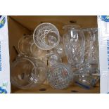A collection of quality cut glass crystal glass ware to include: vases, jugs, decanter etc