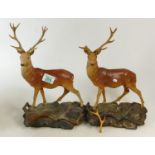 Beswick Stag's on Rocks: matt 2629 together with similar damaged item