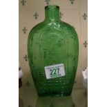 Historical Masonic Eagle Green Bottle: marked Old Sturbridge Village, height 19cm