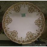 Royal Doulton 1920's heavily gilded and jeweled cabinet plate: diameter 23cm