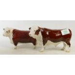Beswick Polled Hereford Bull 2549A (unmarked) & Hereford Bull 1363(2):