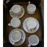 Royal Albert Colleen pattern six cups and saucers.