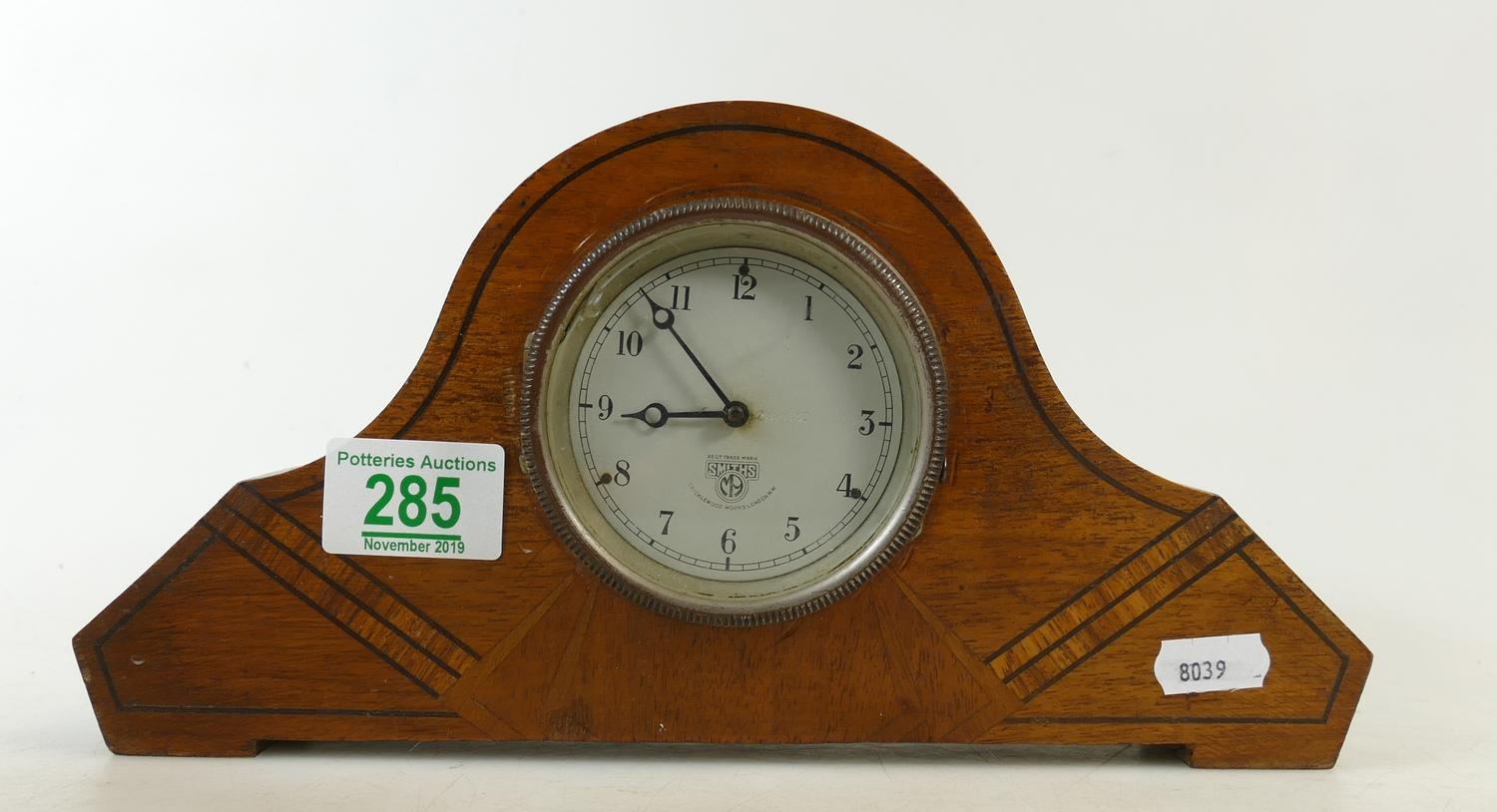 Smiths car clock set in case: Smiths car clock from the Cricklewood factory, set in Ap30's wooded