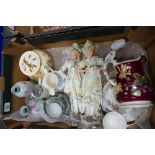 A mixed collection of items to include: large continental figures( damaged) , victorian hand