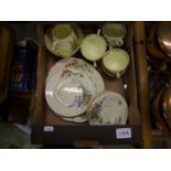 Crown Staffordshire part tea set: rd no 742202 to include 6 cups and saucers, side plates milk,