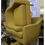 A two seater sofa: together with a matching tub chair in mustard (2)