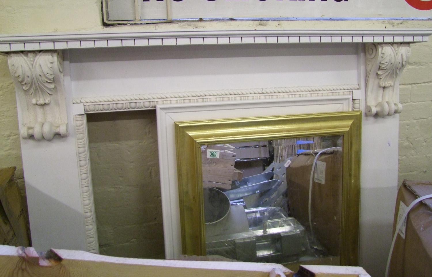 A white adams style fire surround: ( 1.15 x 1.30)together with a mirror in a white frame and a