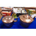 Two Large Copper Kettles: