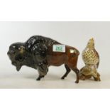 Beswick Bison: Model 1019 and a Song thrush 2308 (2)