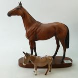 Beswick Red Rum on Plinth: together with Beswick donkey(2)