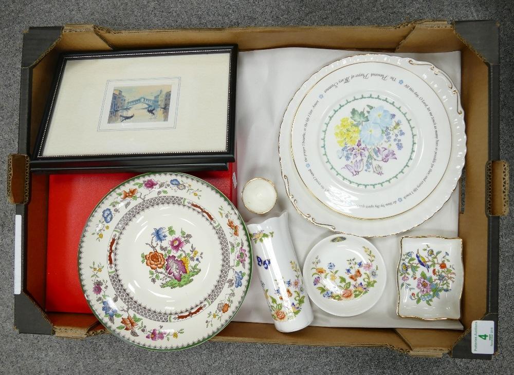 A mixed collection of ceramic items: to include Aynsley cottage ware vase and pin dishes, Royal