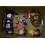 A collection of fire brigade memorabilia: to include Bossons wall plaques, medals, station officer