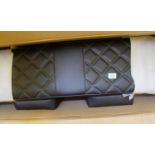 Camper van 2 seater black leather seat cushion set: & cushions.