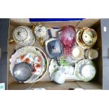 A mixed collection of items to include two Aynsley Orchard gold cup & saucers: Sudlows tea service