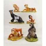 Royal Doulton Jungle Book figures: including Shere Khan JB5, King Louie JJB7, Bagheera JB4, Baloo