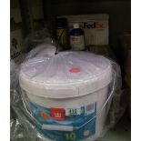 10 litres of matt paint: yellow spray paint amd dye etc.