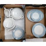 A collection of Royal Doulton Reflections dinner ware: 6 dinner and 6 side plates, 6 bowls, 1 oval